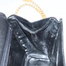 Salvatore Ferragamo Chain Shoulder Bag Leather Black Gold Auth BA1992-20