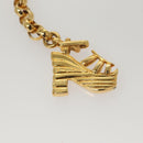 Salvatore Ferragamo Chain Shoulder Bag Leather Black Gold Auth BA1992-8