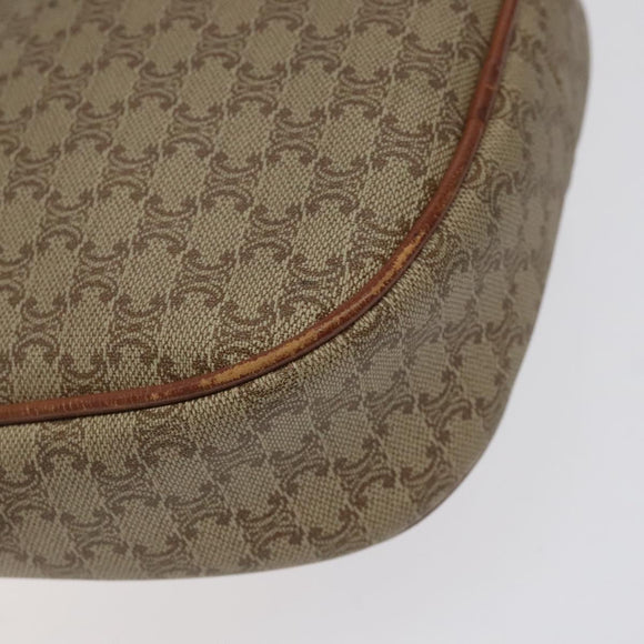 CELINE Macadam Canvas Shoulder Bag Beige Gold Auth BA1996