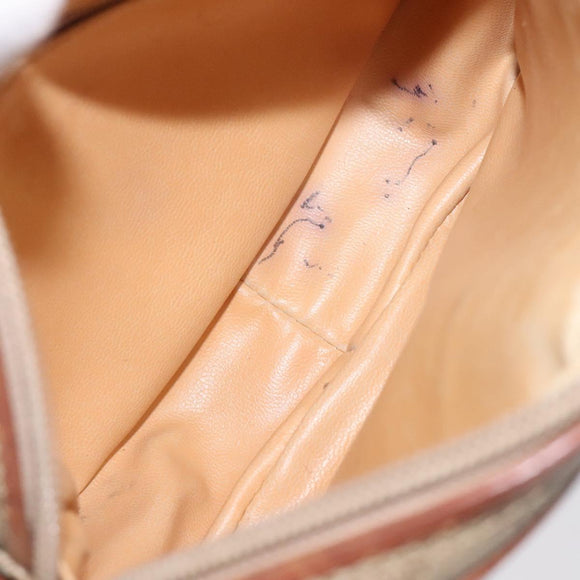 CELINE Macadam Canvas Shoulder Bag Beige Gold Auth BA1996