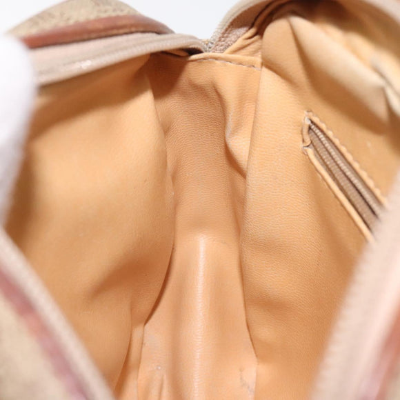 CELINE Macadam Canvas Shoulder Bag Beige Gold Auth BA1996