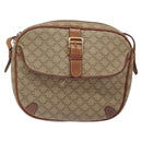 CELINE Macadam Canvas Shoulder Bag Beige Gold Auth BA1996-13