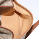 CELINE Macadam Canvas Shoulder Bag Beige Gold Auth BA1996-21