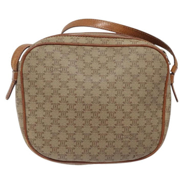 CELINE Macadam Canvas Shoulder Bag Beige Gold Auth BA1996 - 0