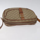 CELINE Macadam Canvas Shoulder Bag Beige Gold Auth BA1996-6