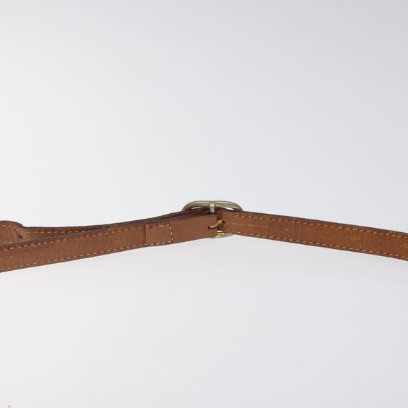 CELINE Macadam Canvas Shoulder Bag Beige Gold Auth BA1996