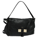 Chloe Lily Hand Bag Leather 2way Black Auth BA2001-1