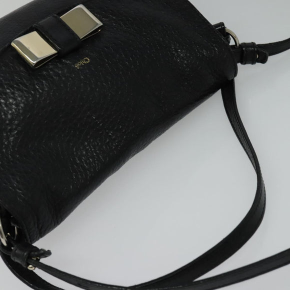Chloe Lily Hand Bag Leather 2way Black Auth BA2001