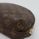 LOUIS VUITTON Monogram Trousse Demi Ronde Cosmetic Pouch M47520 LV Auth BA2009-15