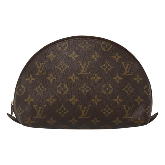 LOUIS VUITTON Monogram Trousse Demi Ronde Cosmetic Pouch M47520 LV Auth BA2009