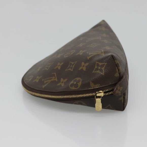 LOUIS VUITTON Monogram Trousse Demi Ronde Cosmetic Pouch M47520 LV Auth BA2009