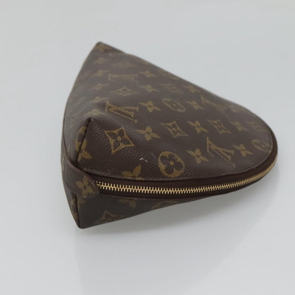 LOUIS VUITTON Monogram Trousse Demi Ronde Cosmetic Pouch M47520 LV Auth BA2009