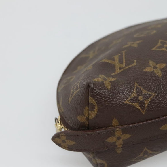 LOUIS VUITTON Monogram Trousse Demi Ronde Cosmetic Pouch M47520 LV Auth BA2009