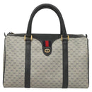 GUCCI Micro GG Supreme Sherry Line Bag PVC Navy Gold Red 40 02 007 Auth BA2011-2