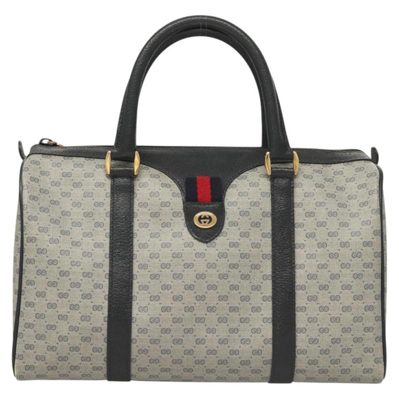 GUCCI Micro GG Supreme Sherry Line Bag PVC Navy Gold Red 40 02 007 Auth BA2011