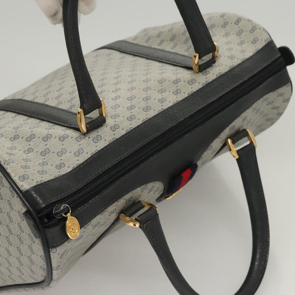 GUCCI Micro GG Supreme Sherry Line Bag PVC Navy Gold Red 40 02 007 Auth BA2011