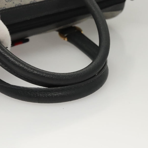 GUCCI Micro GG Supreme Sherry Line Bag PVC Navy Gold Red 40 02 007 Auth BA2011