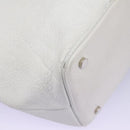 BURBERRY Shoulder Bag Leather White Silver Auth BA2015-16