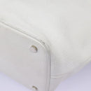 BURBERRY Shoulder Bag Leather White Silver Auth BA2015-17
