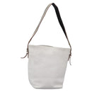 BURBERRY Shoulder Bag Leather White Silver Auth BA2015-1