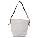 BURBERRY Shoulder Bag Leather White Silver Auth BA2015-13