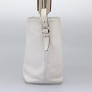 BURBERRY Shoulder Bag Leather White Silver Auth BA2015-3