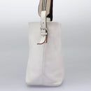 BURBERRY Shoulder Bag Leather White Silver Auth BA2015-4