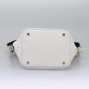 BURBERRY Shoulder Bag Leather White Silver Auth BA2015-5