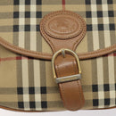 Burberrys Nova Check Shoulder Bag PVC Beige Gold Auth BA2017-10