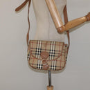 Burberrys Nova Check Shoulder Bag PVC Beige Gold Auth BA2017-21