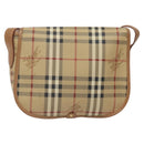 Burberrys Nova Check Shoulder Bag PVC Beige Gold Auth BA2017-2