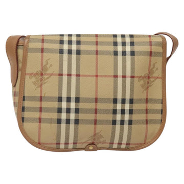 Burberrys Nova Check Shoulder Bag PVC Beige Gold Auth BA2017 - 0