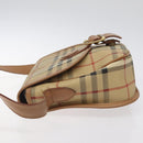 Burberrys Nova Check Shoulder Bag PVC Beige Gold Auth BA2017-4