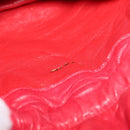 CHANEL Matelasse COCO Mark Chain Shoulder Bag Satin Red Gold CC Auth BA2019-18