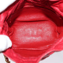 CHANEL Matelasse COCO Mark Chain Shoulder Bag Satin Red Gold CC Auth BA2019-10