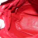 CHANEL Matelasse COCO Mark Chain Shoulder Bag Satin Red Gold CC Auth BA2019-20