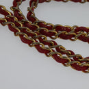 CHANEL Matelasse COCO Mark Chain Shoulder Bag Satin Red Gold CC Auth BA2019-8