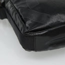 CHANEL Sports COCO Mark Shoulder Bag Coated Canvas Black CC Auth BA202-14