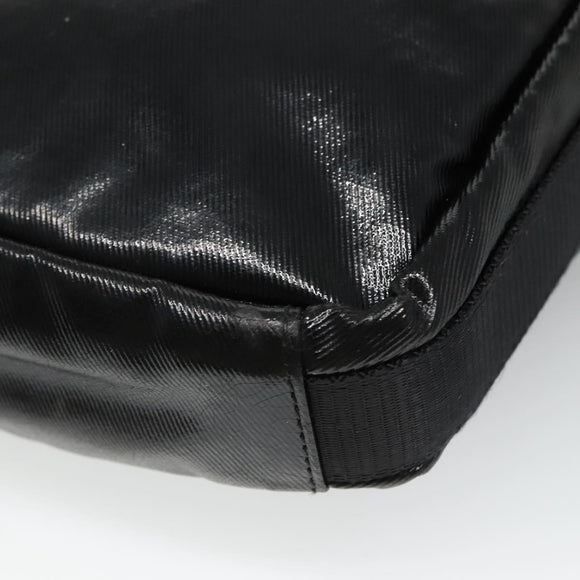 CHANEL Sports COCO Mark Shoulder Bag Coated Canvas Black CC Auth BA202