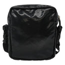 CHANEL Sports COCO Mark Shoulder Bag Coated Canvas Black CC Auth BA202-2