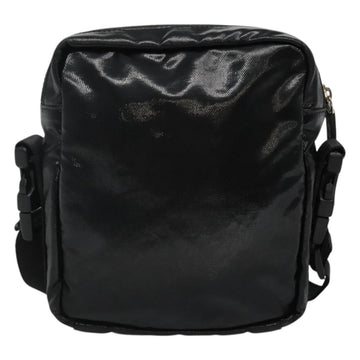 CHANEL Sports COCO Mark Shoulder Bag Coated Canvas Black CC Auth BA202 - 0