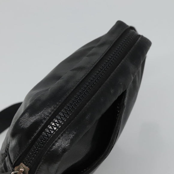CHANEL Sports COCO Mark Schoudertas Gecoat Canvas Zwart CC Auth BA202