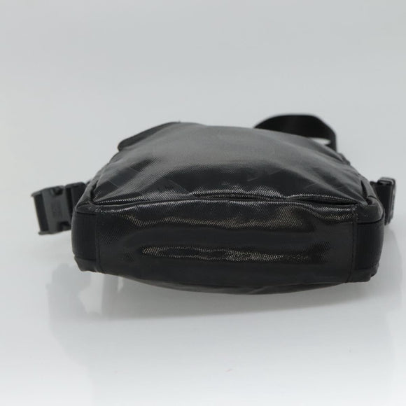 CHANEL Sports COCO Mark Schoudertas Gecoat Canvas Zwart CC Auth BA202