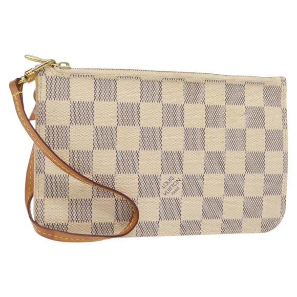 LOUIS VUITTON Damier Azur Neverfull PM Pouch Accessory Pouch LV Auth BA2020