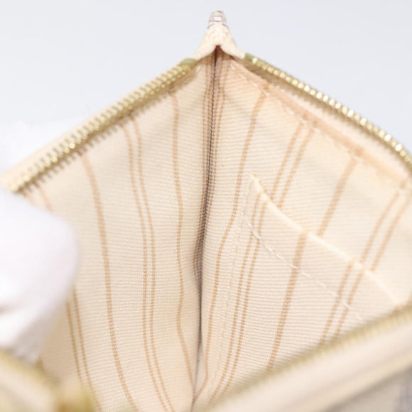 LOUIS VUITTON Damier Azur Neverfull PM Pouch Accessory Pouch LV Auth BA2020