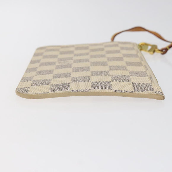LOUIS VUITTON Damier Azur Neverfull PM Pouch Accessory Pouch LV Auth BA2020