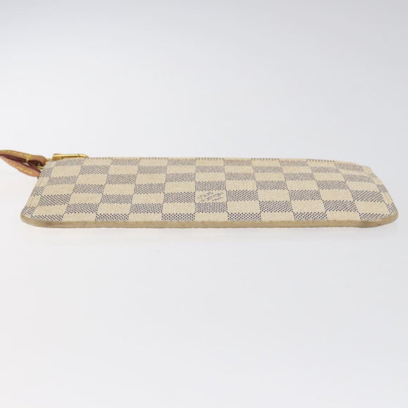 LOUIS VUITTON Damier Azur Neverfull PM Pouch Accessory Pouch LV Auth BA2020