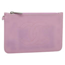 CHANEL Pouch Leather Pink CC Auth BA2026-1