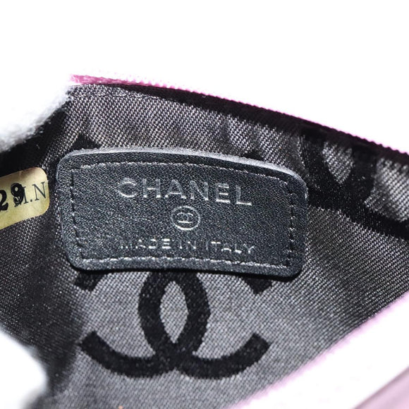 CHANEL Pouch Leather Pink CC Auth BA2026
