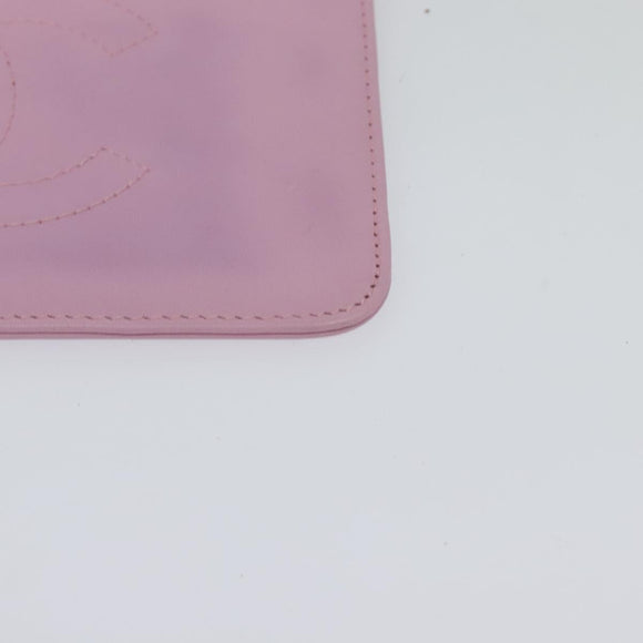 CHANEL Pouch Leather Pink CC Auth BA2026